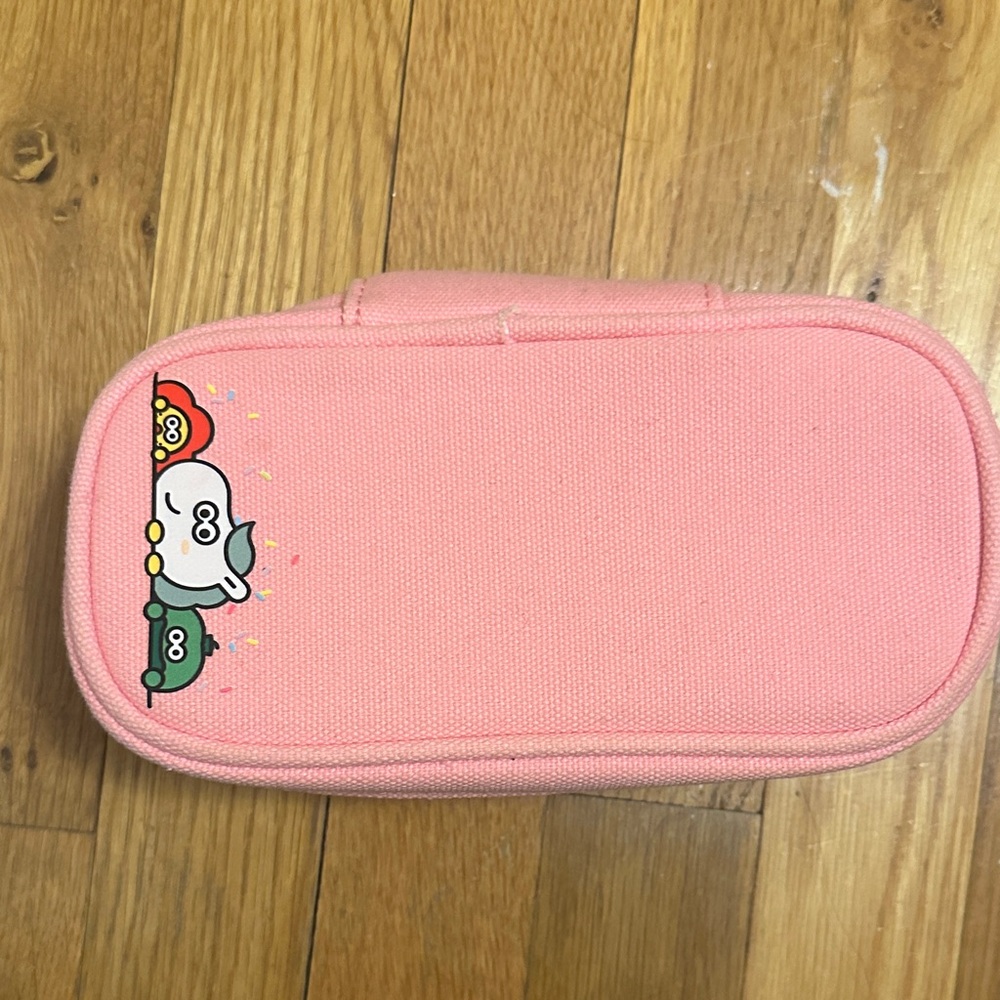 Pink makeup/skincare pouch with Cartoon Characters